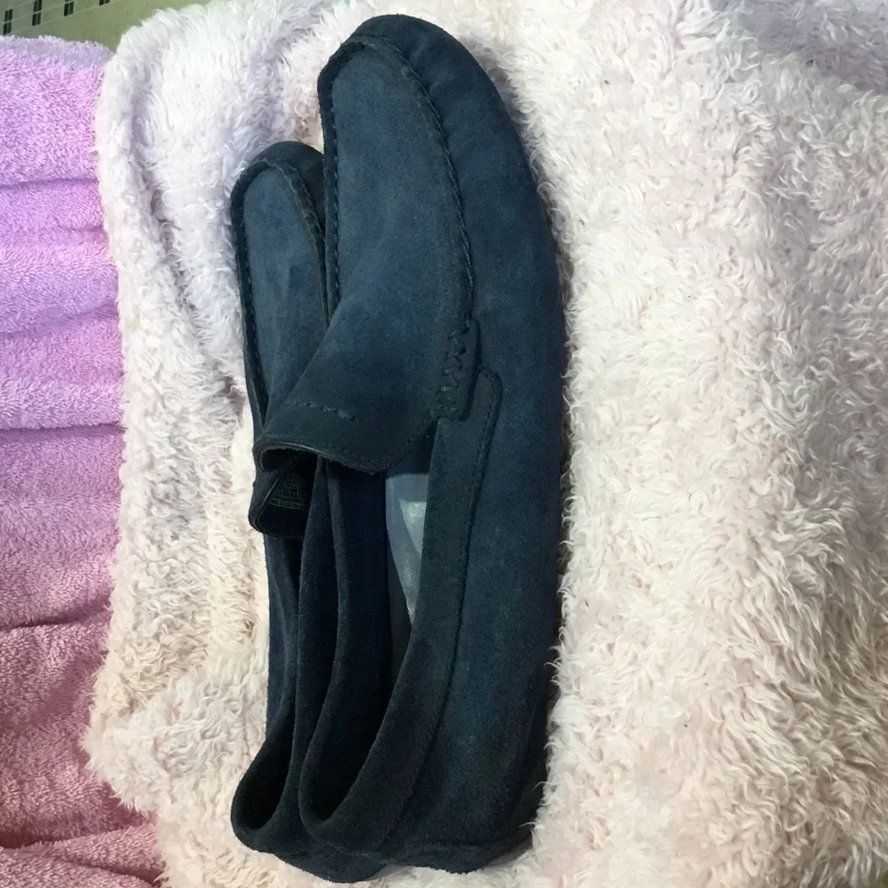 UGG Men's Black Suede Slip-On Loafers